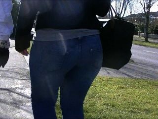 bib curvy jeans candid